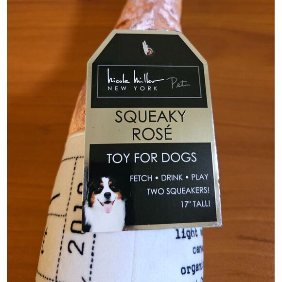 Nicole Miller New York Squeaky Rosé Wine Dog Toy - Picture 2 of 3